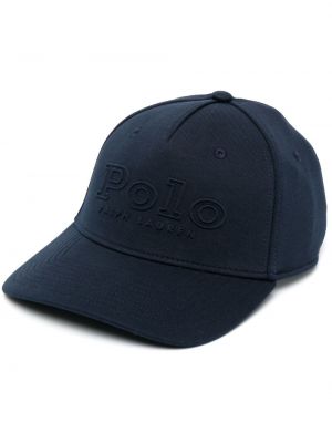 Lniana haftowana czapka z daszkiem na guziki Polo Ralph Lauren