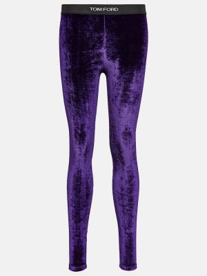 Pantalon de sport en velours Tom Ford violet