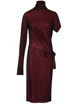 Asimetrična midi haljina Maison Margiela crvena