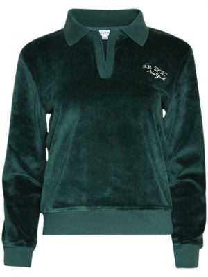 Velūra polo krekls Sporty & Rich zaļš