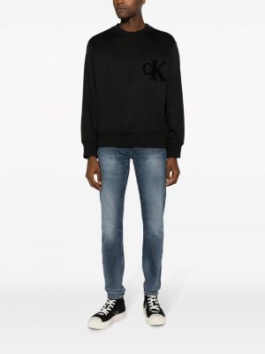 Treniņjaka ar apaļu kakla izgriezumu Calvin Klein Jeans melns