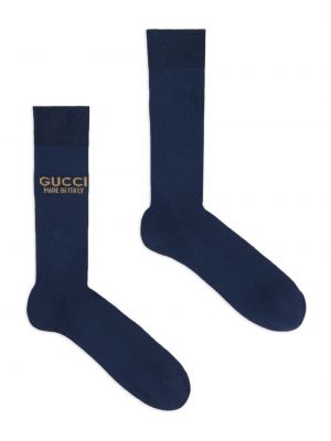 Žakárové bavlněné ponožky Gucci modré