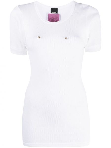 Camiseta con botones Pinko blanco