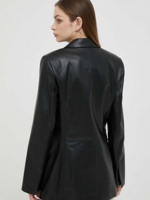 Kožené sako Calvin Klein černé