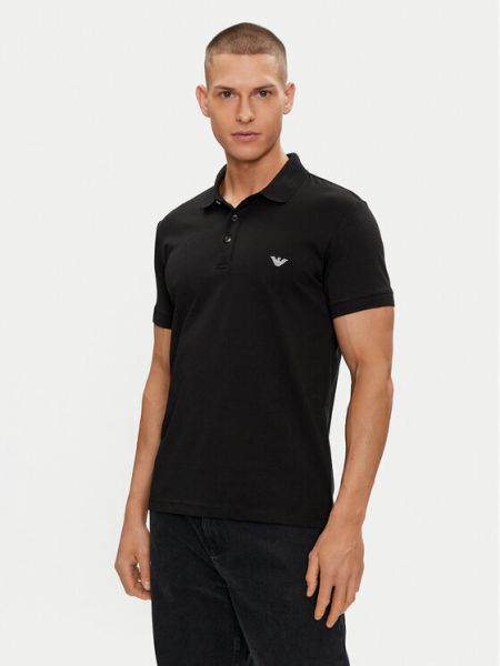 Тениска с копчета Emporio Armani Underwear черно