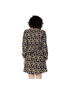 Mini vestido de flores con escote v Jacqueline De Yong negro