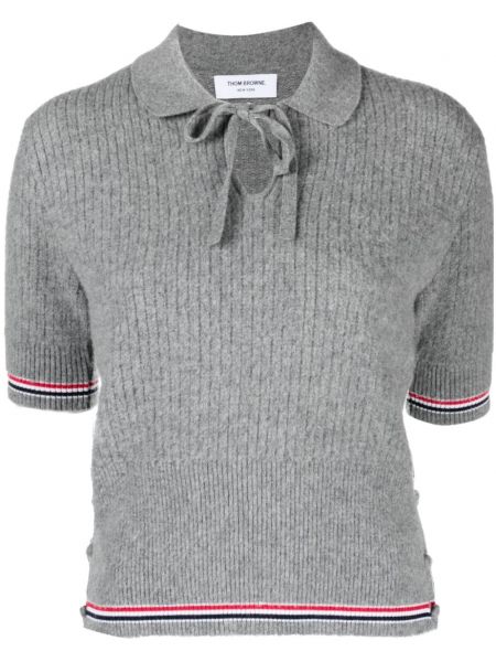 Pletené pruhované tričko Thom Browne sivá
