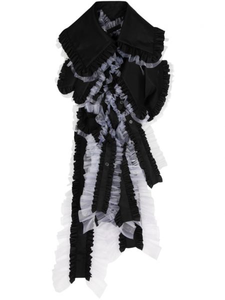 Φόρεμα με γιακά με βολάν Noir Kei Ninomiya μαύρο