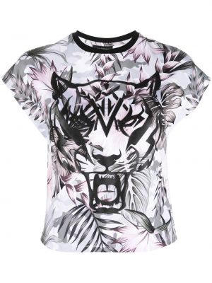 Športna majica s potiskom s tigrastim vzorcem Plein Sport