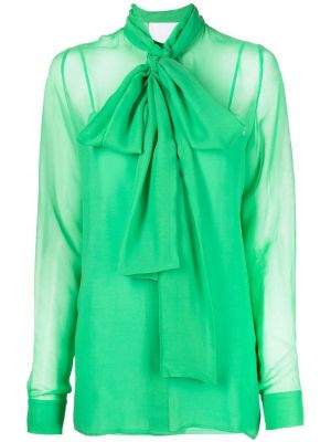 Seiden bluse mit schleife Costarellos grün