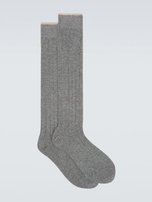 Βαμβακερός κάλτσες Brunello Cucinelli γκρι