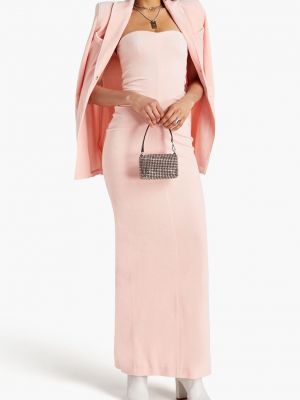 Велюровое платье макси без бретелек со сборками ALEXANDER WANG розовый