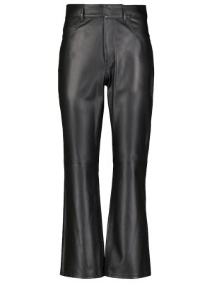 Kožené kalhoty s vysokým pasem Redvalentino černé
