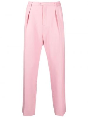 Pantaloni cu picior drept Saint Laurent roz
