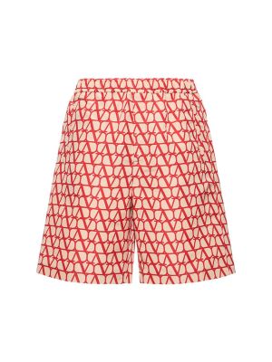 Shorts en soie Valentino rouge
