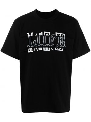 Camiseta con estampado Sacai negro