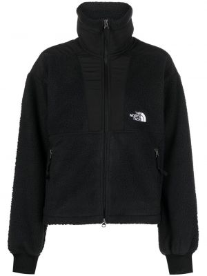 Fleece cipzáras hímzett dzseki The North Face - fekete