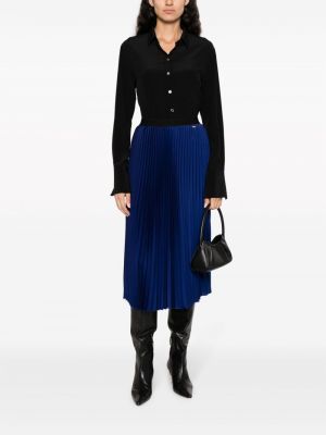 Plisované midi sukně Armani Exchange modré