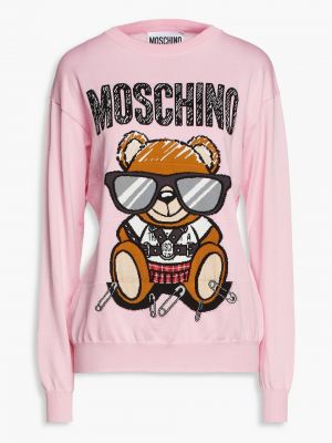 Бавовняний светр Moschino, рожевий