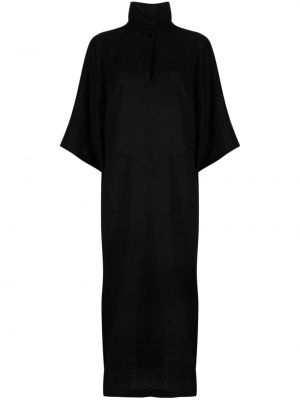 Ľanové midi šaty Atu Body Couture čierna