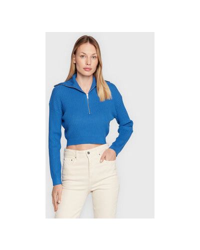 Bavlnený priliehavý sveter Cotton On modrá