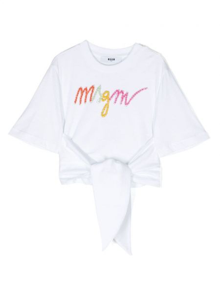 T-shirt for piger Msgm Kids hvid