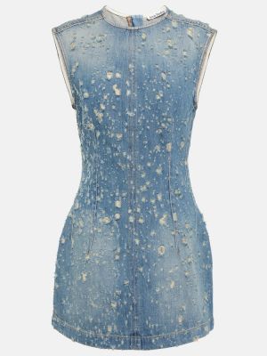 Sukienka jeansowa z przetarciami Acne Studios niebieska