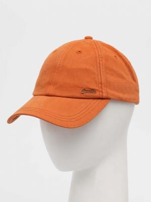 Памучна шапка с козирки Superdry оранжево