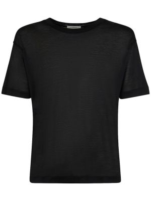 Μεταξωτή μπλούζα Lemaire μαύρο