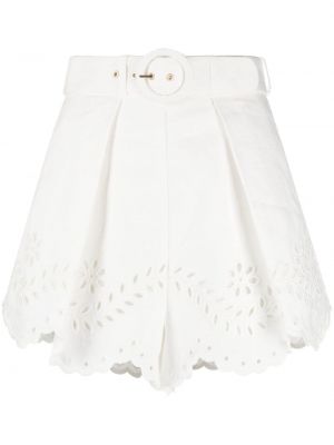 Kratke hlače s cvetličnim vzorcem Zimmermann bela