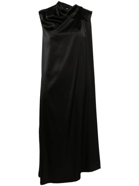 Μίντι φόρεμα ντραπέ Christian Wijnants μαύρο