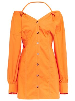 Bavlněné mini šaty Nanushka - oranžová
