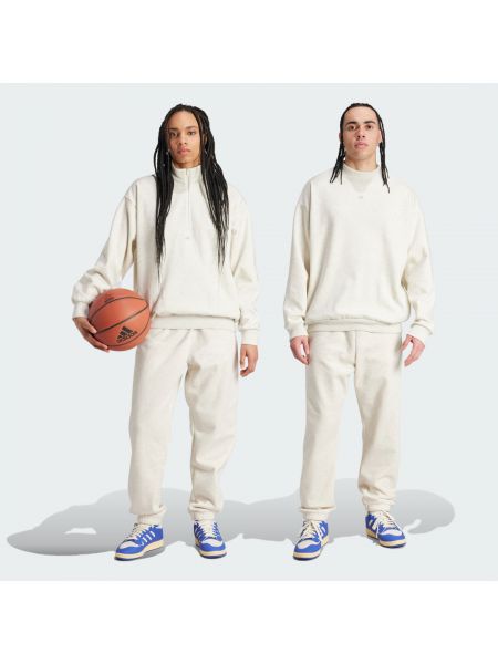 Spodnie sportowe polarowe Adidas białe