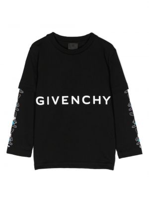 Printti t-paita tytöille Givenchy Kids musta