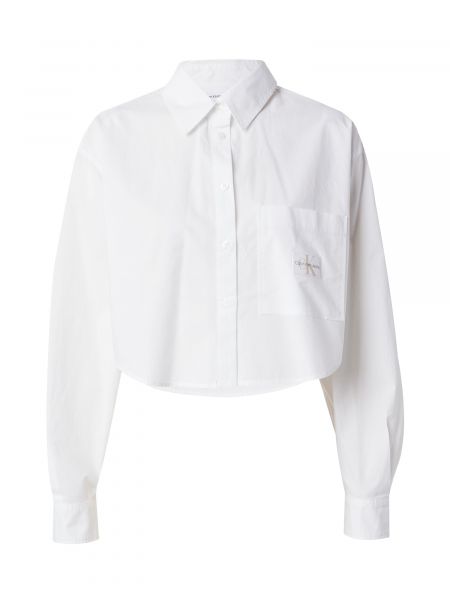 Bluza s ovratnikom Calvin Klein Jeans bijela