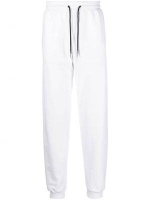 Памучни спортни панталони с принт Roberto Cavalli бяло