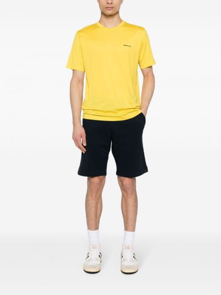 Medvilninis siuvinėtas marškinėliai Kiton geltona
