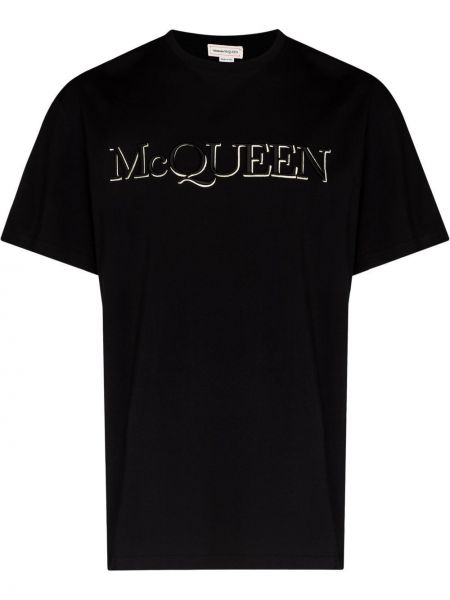 T-shirt ricamato Alexander Mcqueen nero