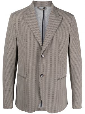 Trykt lang blazer Hydrogen brun