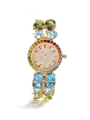 Часовници с кристали Dolce & Gabbana златисто