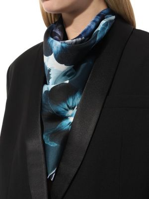 Шелковый платок Elie Saab синий