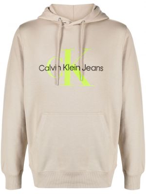 Mustriline puuvillased kapuutsiga pusa Calvin Klein Jeans