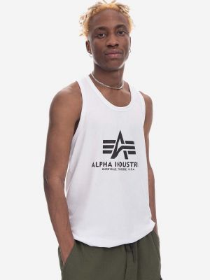 Tricou din bumbac Alpha Industries alb