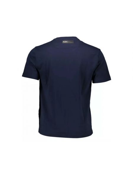 Koszulka bawełniana z nadrukiem z krótkim rękawem Plein Sport niebieska
