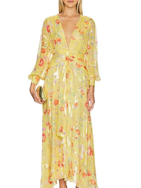 Robe mi-longue Rixo jaune