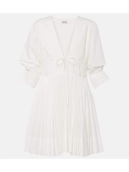Mini vestido de algodón plisado Simkhai blanco
