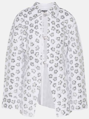Chemise à paillettes en coton Jacquemus blanc