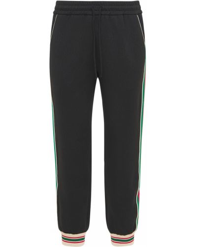 Pantaloni de jogging din jerseu din jacard Gucci negru
