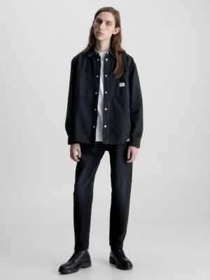 Cămășă de blugi Calvin Klein Jeans negru