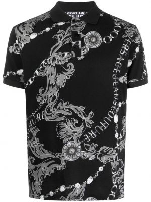 Polo krekls ar apdruku Versace Jeans Couture melns
